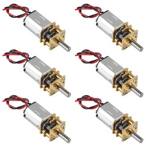 6pcs Mini Micro N20 Gear Motor DC 3V-6V Slow Speed Full Metal Gearbox Micro Motor DC Motors for DIY Robot Car RC Toys