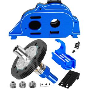 RcarmumbWow RC Motor Mount Gear Cover & 91T Spur Gear Slipper w/ 3.175mm 21T 23T 25T Pinions Upgrades Part for 1/10 1/10 Granite 4X4 Mega550(ARA4202XV3),Navy Blue