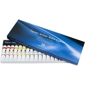 Turner Paint Set Professional Artists' High Pigment Concentrated Watercolor Paint Set [Set of 18] 5ml Tubes - Assorted Colors