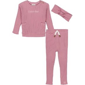 Calvin Klein girls 2pc Fashion Legging Set With Headband