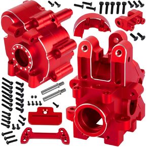 RC Center Gearbox & Front or Rear Transmission Case Upgrades Part for 1/5 Kraton 8S BLX Outcast 8S BLX,Aluminum Alloy Front or Rear Gearbox & Center Transmission Gearbox Hops Up,Red