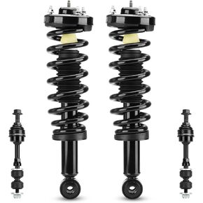 2WD Front Struts w/Coil Spring Shock Absorber Assembly + Sway Bar Links for 2005-2008 Ford F-150, 2006-2008 Lincoln Mark LT 171362 K80337 (4pc)