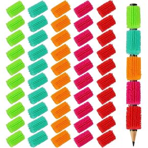 50Pcs Pencil Grips Fun and Stress-Relieving Pencil Tool Pencil Grips for Kids Student Adult Handwriting Reusable