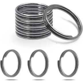 Waziaqoc 50PCS Split Rings, 15mm/0.59 Inch Round Ring Key Chain Rings Small Jump Rings for Hanging Keys DIY Crafts, Black