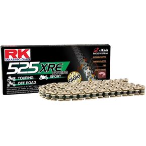 RK Racing Chain GB525XRE-122 Gold 122 Link XW-Ring Chain with Connecting Link