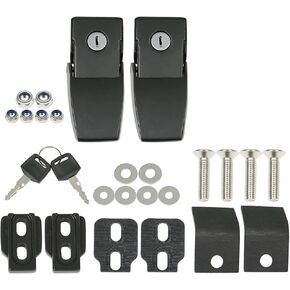 Hood Lock Catch Latches Kit Stainless Steel Hood Latches Replacement for JK JKU JL JLU JT 2007-2023