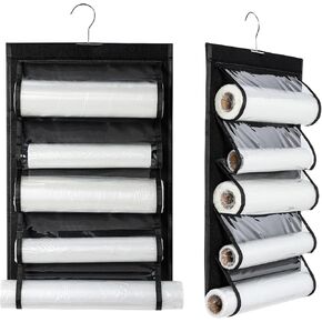 Embroidery Stabilizer Organizer, Hanging Embroidery Stabilizer Storage Organizer for Craft Sewing Embroidery Accessories Storage (Black)