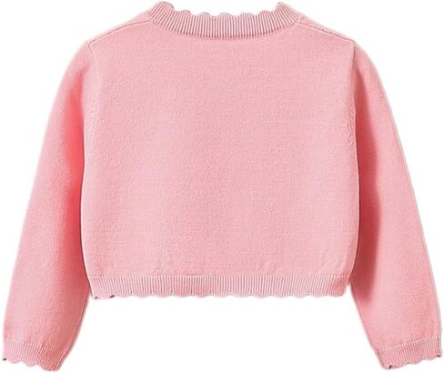 Floerns Toddler Girl's Long Sleeve Scallop Trim Jackets Sweaters Crop Cardigans in Saudi Arabia