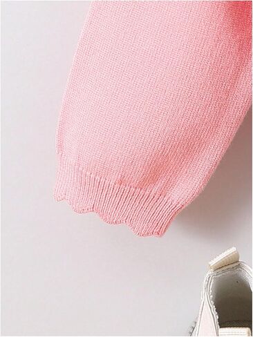 Floerns Toddler Girl's Long Sleeve Scallop Trim Jackets Sweaters Crop Cardigans in Saudi Arabia