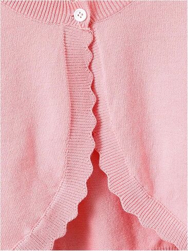 Floerns Toddler Girl's Long Sleeve Scallop Trim Jackets Sweaters Crop Cardigans in Saudi Arabia