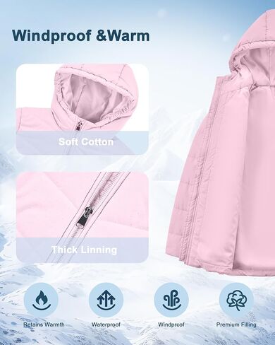 WULFUL Girl’s Winter Waterproof Coat Warm Hooded Parka Jacket Long in Saudi Arabia