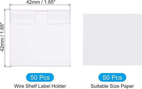 PATIKIL 50 Pcs Wire Shelf Label Holder, Plastic Storage Bins Clip Merchandise Sign Display Holder Label Holders for Market, Retail Shop, and Pantry(1.1x2.36 inch) in Saudi Arabia