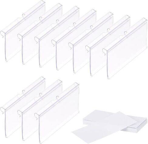PATIKIL 50 Pcs Wire Shelf Label Holder, Plastic Storage Bins Clip Merchandise Sign Display Holder Label Holders for Market, Retail Shop, and Pantry(1.1x2.36 inch) in Saudi Arabia