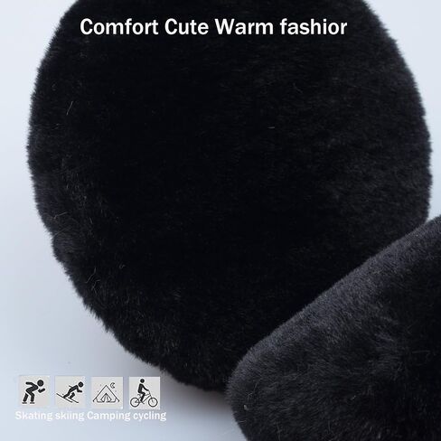 Winter Ear Muffs Gloves Set for Kids with Adjustable Sequins Shiny Fluffy Warm Earmuffs for Kids Outdoor Cold Weather in Kuwait