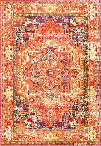 سجادة منطقة nuLOOM Vintage Mackenzie، مقاس 7 أقدام و10 بوصات مربعة، وردي بنفسجي in Kuwait