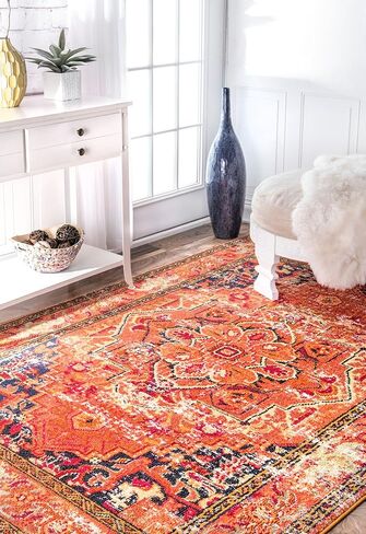 سجادة منطقة nuLOOM Vintage Mackenzie، مقاس 7 أقدام و10 بوصات مربعة، وردي بنفسجي in Kuwait