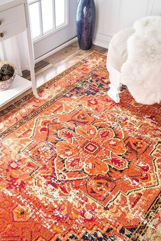 سجادة منطقة nuLOOM Vintage Mackenzie، مقاس 7 أقدام و10 بوصات مربعة، وردي بنفسجي in Kuwait