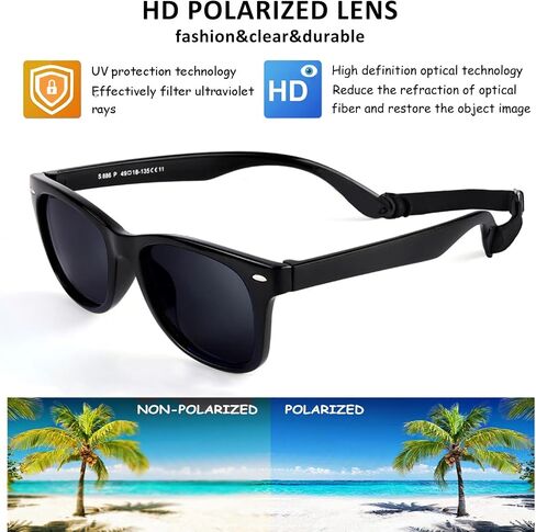Kids Sunglasses with Cute Car Case Polarized Flexible UV400 for Boys Girls Age 3-10 in Saudi Arabia