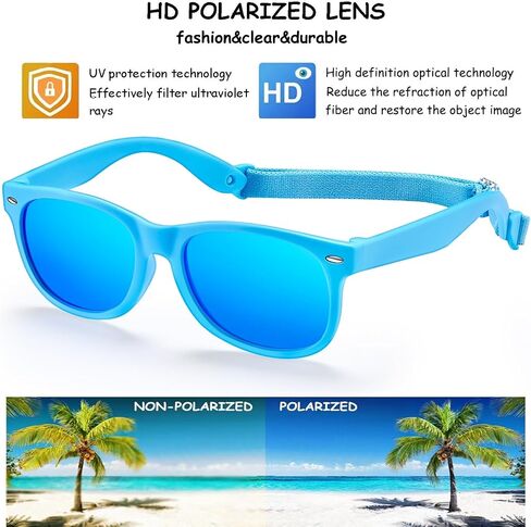Kids Sunglasses with Cute Car Case Polarized Flexible UV400 for Boys Girls Age 3-10 in Saudi Arabia