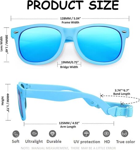 Kids Sunglasses with Cute Car Case Polarized Flexible UV400 for Boys Girls Age 3-10 in Saudi Arabia