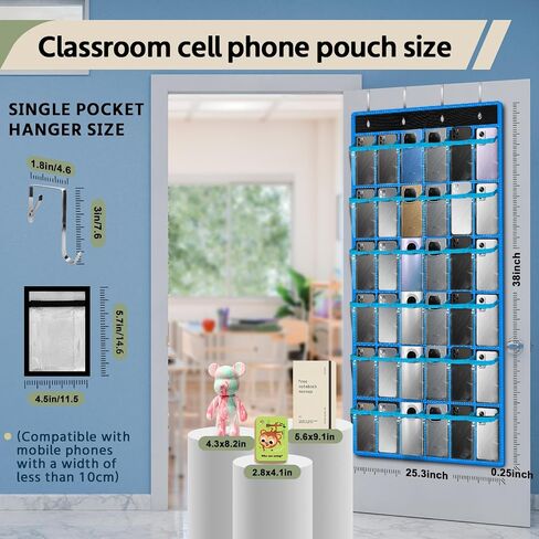 PAULONE Numbered Classroom Pocket Chart, Cell Phone Calculator Holder for Classroom Storage, Small Items Miscellaneous Closet Organiser, Wall Door Hanging Organiser-36 Pockets (White) in Saudi Arabia