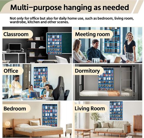 PAULONE Numbered Classroom Pocket Chart, Cell Phone Calculator Holder for Classroom Storage, Small Items Miscellaneous Closet Organiser, Wall Door Hanging Organiser-36 Pockets (White) in Saudi Arabia