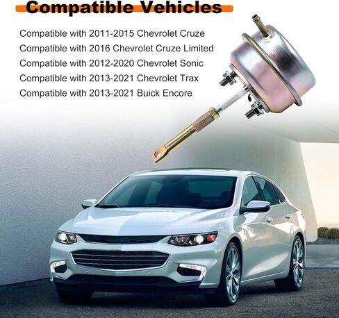 Turbocharger Wastegate Actuator Kit with Retainers and Nuts Compatible with 2011-2015 Chevrolet Cruze 2016 Cruze Limited 2012-2020 Sonic 2013-2021 Trax Encore Replacement for 55589100 in Saudi Arabia