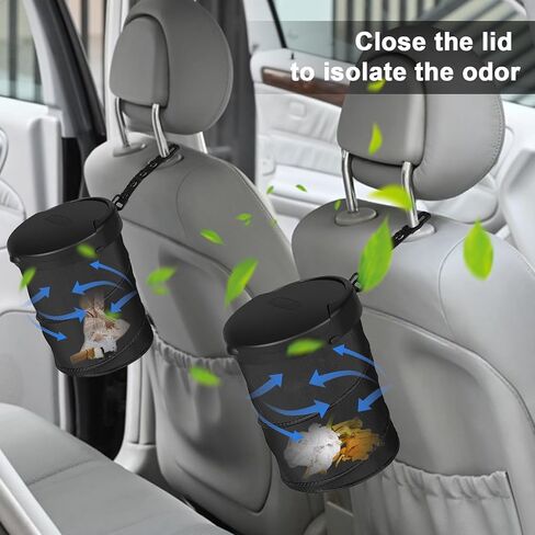 Car Trash Can, 2 Packs Pop up Collapsible Car Trash Bin with Lid, Car Garbage Can for Back Seat Front Seat, Portable Car Trash Bag with Hanging Hook, Vehicle Truck SUV Trash Can in Saudi Arabia