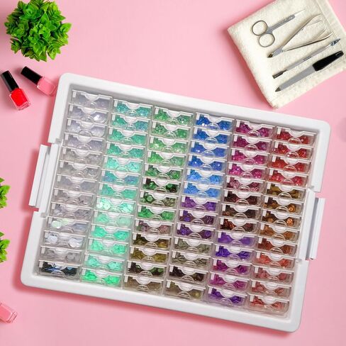 Diamond Bead Organizer Storage System, 78 Tray Containers, Removable Snap Shut Lid Clear Plastic Solution for Various Rhinestone Jewelry Painting Drill DIY Nail Art Cross Stitch Tool, Other Small Item in Saudi Arabia