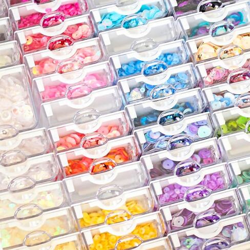 Diamond Bead Organizer Storage System, 78 Tray Containers, Removable Snap Shut Lid Clear Plastic Solution for Various Rhinestone Jewelry Painting Drill DIY Nail Art Cross Stitch Tool, Other Small Item in Saudi Arabia