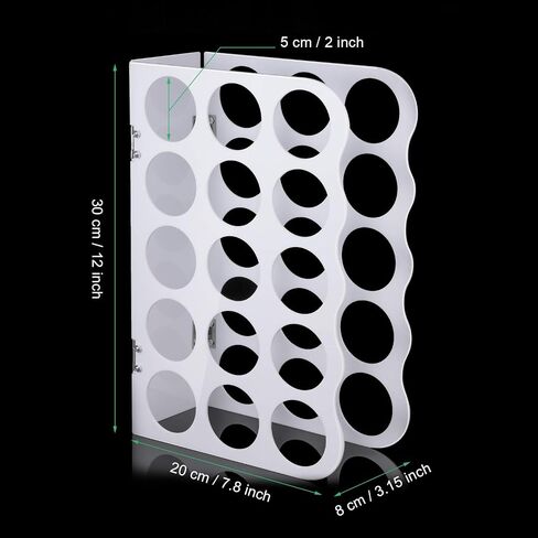 15-Holes Vinyl Storage Rack Acrylic Storage Organizer Multiple Large Holes Display Stand for Vinyl Rolls and More (12 Inch x 7.8 Inch, Aperture 2 Inch) (White) in Saudi Arabia