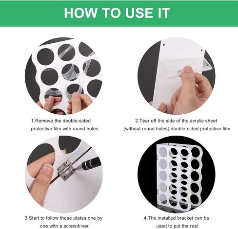 15-Holes Vinyl Storage Rack Acrylic Storage Organizer Multiple Large Holes Display Stand for Vinyl Rolls and More (12 Inch x 7.8 Inch, Aperture 2 Inch) (White) in Saudi Arabia