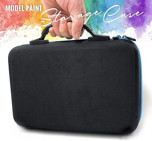 Pixiss Model Paint Storage Case Acrylic Paint Organizer Holder Tray Works with Round Top Hobby Paint Brands, Paint Rack or Paint Holder 60 Slots with 6 Fine Detail Miniatures Paint Brushes in Saudi Arabia
