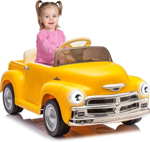 12V Kids Ride On Car, Licensed Chevrolet 3100 Pickup Battery Powered Electric Vehicle with Remote Control, Spring Suspension, Led Light and Music for Toddler Boys Girls 3-8 in Saudi Arabia