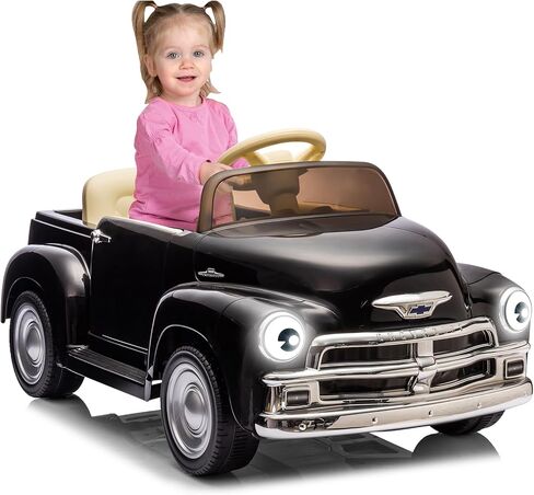 12V Kids Ride On Car, Licensed Chevrolet 3100 Pickup Battery Powered Electric Vehicle with Remote Control, Spring Suspension, Led Light and Music for Toddler Boys Girls 3-8 in Kuwait