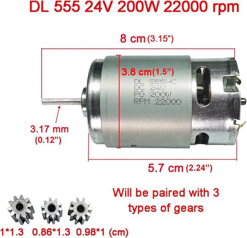 24V 555 12000RPM Electric Motor High Speed DC Drive Engine Upgrade for Ride On Car Replacement Parts SUV Truck Gearbox Motor Connect Accessories (1Pcs 24V 555 12000RPM) in Kuwait