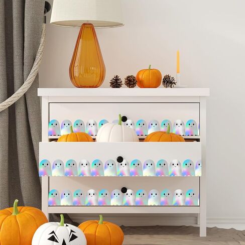 Whaline 65.6 Ft Halloween Ghost Bulletin Board Border Holographic Ghost Die Cut Trim Border Roll for Halloween Classroom Chalkboard Decor in Saudi Arabia