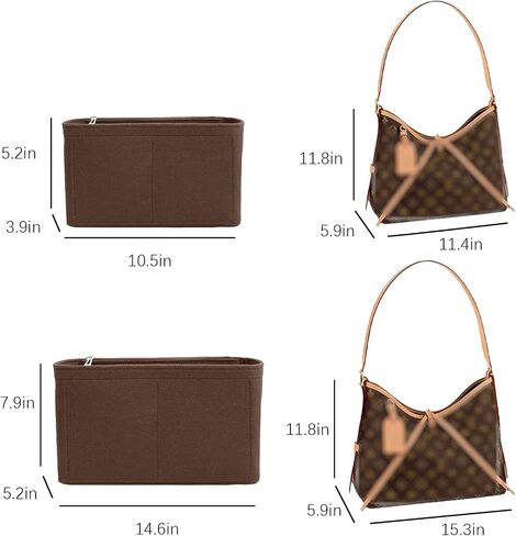Lckaey tote Organizer Insert for Handbags&Tote Felt Bag for carryall golf cart parts bag Y076Coffee-L in Saudi Arabia