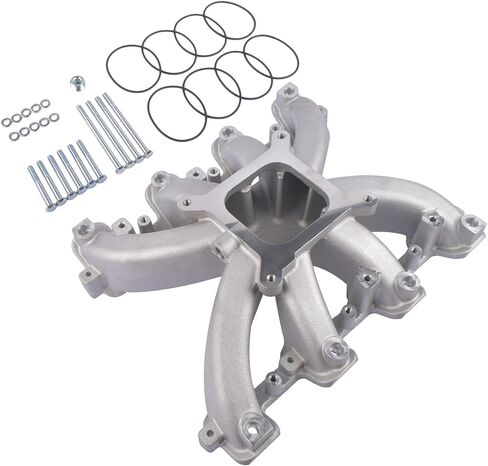 مشعب السحب متوسط ​​الارتفاع لطائرة واحدة متوافق مع منفذ مستطيل GM LS3 L92، 6.2L/376 كاديلاك إسكاليد جي إم سي سييرا يوكون هامر H2 V8 LS3 L92 4150 تجويف مربع 300-136 in Kuwait