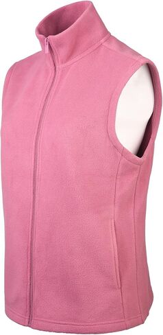Sofra Women's Polar Fleece Full Zip Up Winter Vest (M, D.Rose) in Kuwait