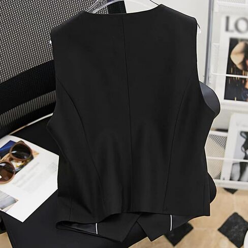 Womens Suit Vest Dressy 4 Button Down V-Neck Waistcoat Vest Economy Suit Business Blazer Jackets with Pockets in Saudi Arabia