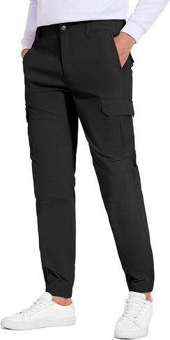 Future Flow Men's Lightweight Hiking Pants, Slim Fit Stretch Joggers, Waterproof Outdoor Pants with Pockets in Saudi Arabia