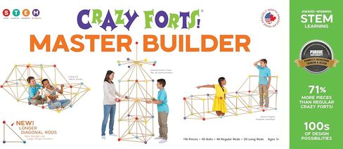 Everest Toys: Crazy Forts! Master Builder - 120 Piece Rod & Ball Fort Building Playset, Indoor & Outdoor, Create Your Own Structures, Kids Toy, Ages in Saudi Arabia