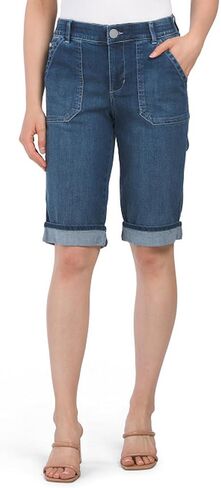 شورت برمودا عالي الارتفاع للسيدات من Democracy Ab Solution مع جيب للعملات المعدنية، لون أزرق، 6 in Kuwait