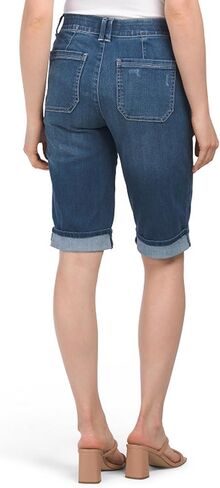 شورت برمودا عالي الارتفاع للسيدات من Democracy Ab Solution مع جيب للعملات المعدنية، لون أزرق، 6 in Kuwait