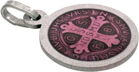 VILLAGE GIFT IMPORTERS Saint Benedict Pendant with Colorful Back | Patron Saint of Students | Powerful Spiritual Protection and Inspiration | Catholic Devotional Accessory in Saudi Arabia
