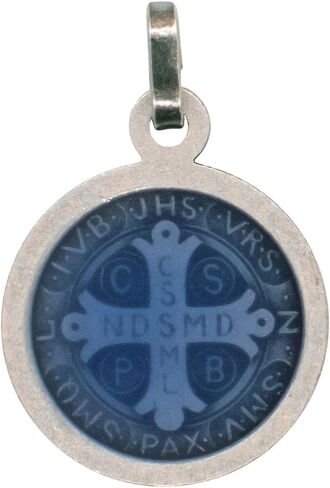 VILLAGE GIFT IMPORTERS Saint Benedict Pendant with Colorful Back | Patron Saint of Students | Powerful Spiritual Protection and Inspiration | Catholic Devotional Accessory in Saudi Arabia