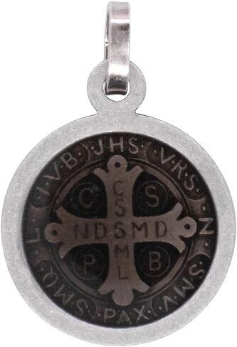 VILLAGE GIFT IMPORTERS Saint Benedict Pendant with Colorful Back | Patron Saint of Students | Powerful Spiritual Protection and Inspiration | Catholic Devotional Accessory in Saudi Arabia