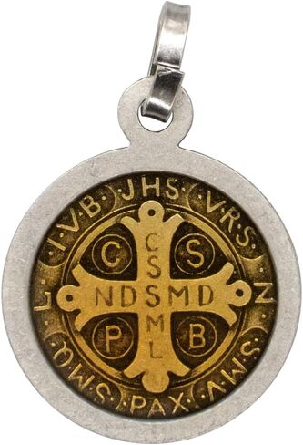 VILLAGE GIFT IMPORTERS Saint Benedict Pendant with Colorful Back | Patron Saint of Students | Powerful Spiritual Protection and Inspiration | Catholic Devotional Accessory in Saudi Arabia