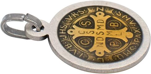 VILLAGE GIFT IMPORTERS Saint Benedict Pendant with Colorful Back | Patron Saint of Students | Powerful Spiritual Protection and Inspiration | Catholic Devotional Accessory in Saudi Arabia